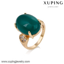 14716 xuping jewelry 18k anillo de dedo de diseño de moda chapado en oro para las mujeres